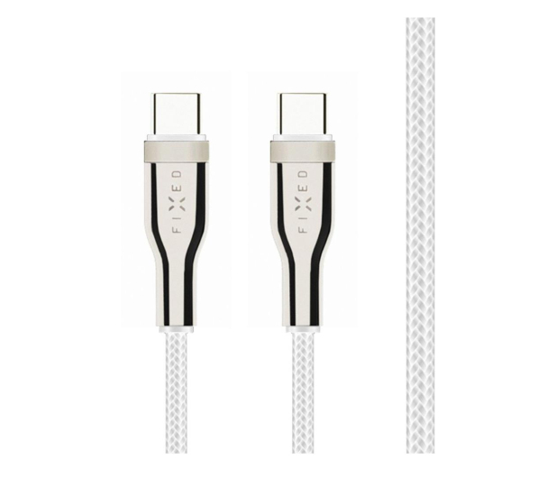 FIXED Pleciony Kabel USB-C/USB-C 0,5m 100W biały - 1249141 - zdjęcie 2